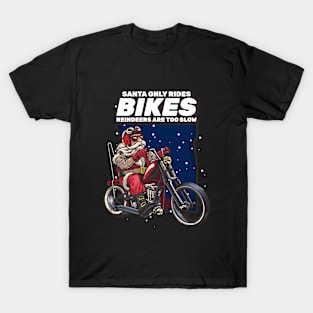 Biker Santa Claus Christmas T-Shirt